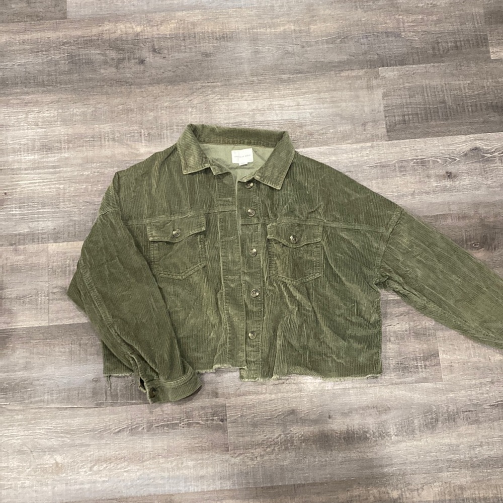 Green olive corduroy jacket.